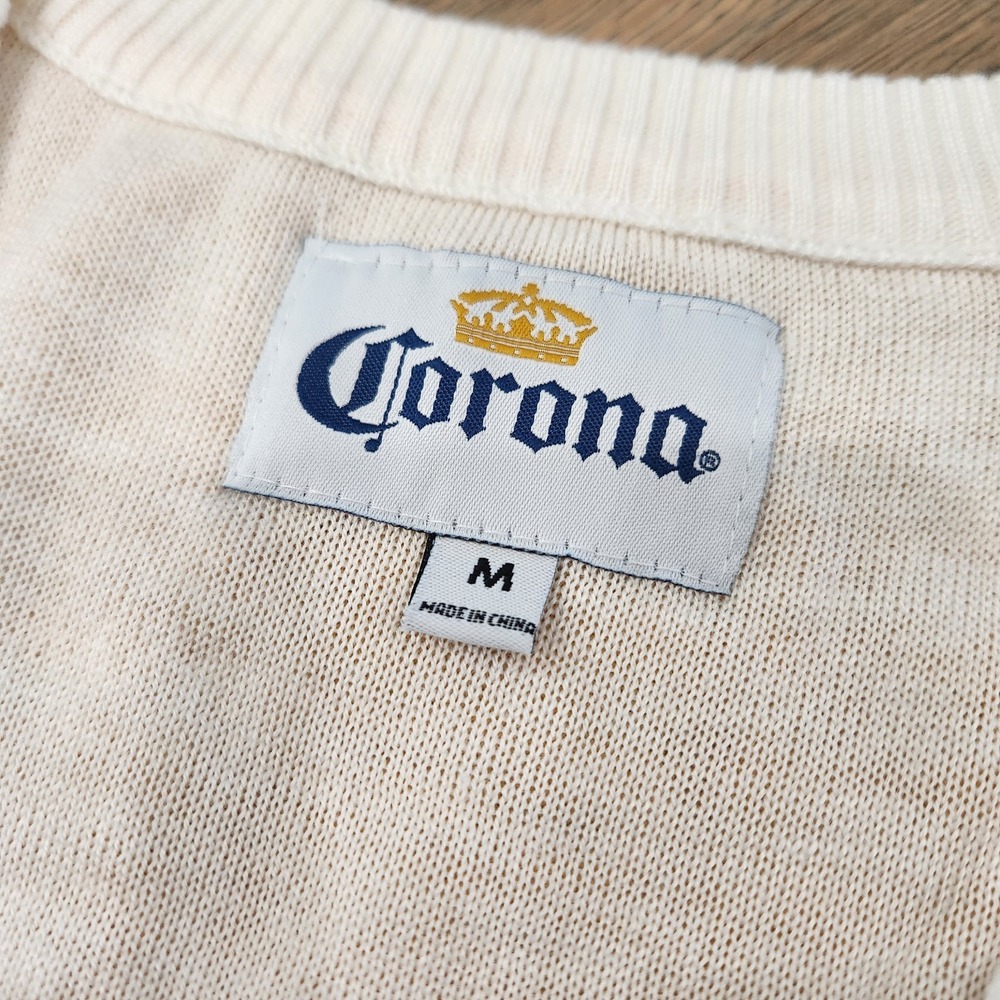 Corona Beer Knit Mens Sweater Vest‎ Christmas Feliz Navidad Size Medium Cerveza - Picture 4 of 8